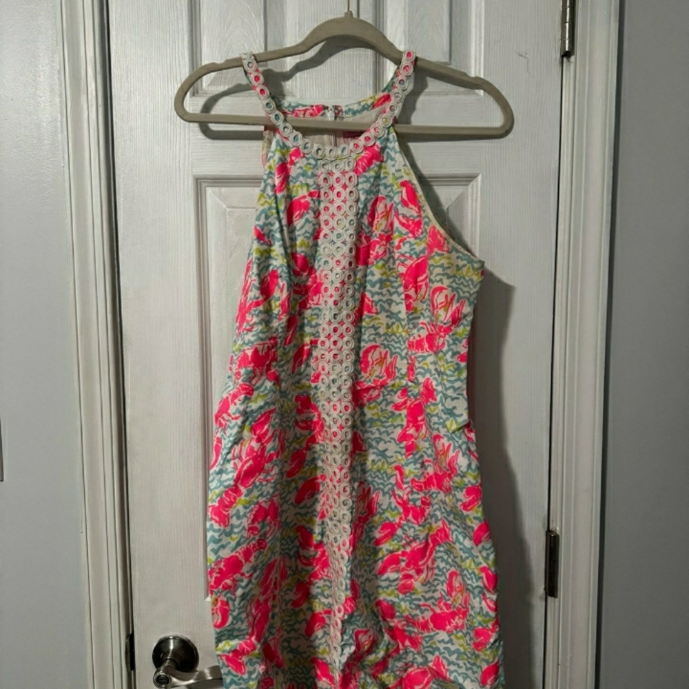 Lilly Pulitzer Pearl Halter Dress, Pop Up Print Lobstah Roll